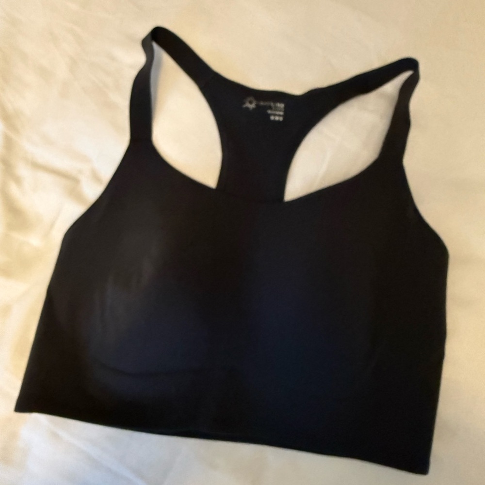Aerie OFFLINE Real Me Hold Up! Racerback Sports Bra Smoked Gray - Picture 2 of 5